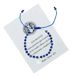 Pulsera San Benito Ojo Turco Ajustable Plata .925 Modelo 1423 - Imagen 2