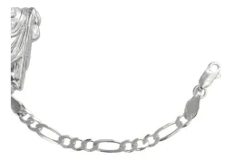 Pulsera Esclava Plata 999 San Judas Tadeo Cadena Figaro para Hombre - Imagen 4