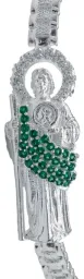Pulsera San Judas Tadeo Rolo con Zirconias Plata .925 17.5cm - Imagen 2
