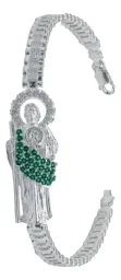 Pulsera San Judas Tadeo Rolo con Zirconias Plata .925 20cm - Imagen 1