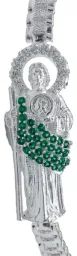 Pulsera San Judas Tadeo Rolo con Zirconias Plata .925 20cm - Imagen 2