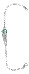 Pulsera Plata 925 San Judas Tadeo Zirconias Verdes - Imagen 1