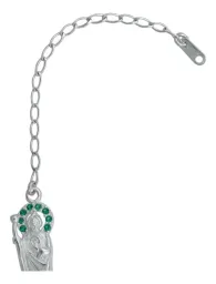 Pulsera Plata 925 San Judas Tadeo Zirconias Verdes - Imagen 2