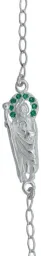 Pulsera Plata 925 San Judas Tadeo Zirconias Verdes - Imagen 3