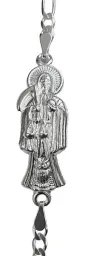 Pulsera Esclava Plata 925 Santa Muerte Cadena Figaro Hombre - Imagen 2