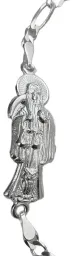 Pulsera Plata 925 Santa Muerte Cadena Figaro 3x1 Hombre - Imagen 3