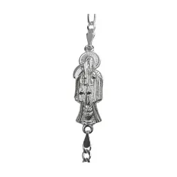 Pulsera Plata 925 Santa Muerte Cadena Figaro 3x1 Hombre - Imagen 4