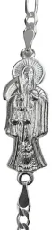 Pulsera Plata 925 Santa Muerte Cadena Figaro 3x1 Hombre - Imagen 4