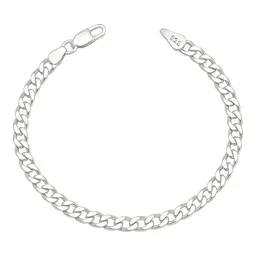 Pulsera Esclava Plata 925 Tejido Cubana Barbada para Hombre 18cm - Imagen 1