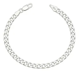 Pulsera Esclava Plata 925 Tejido Cubana Barbada para Hombre 18cm - Imagen 1