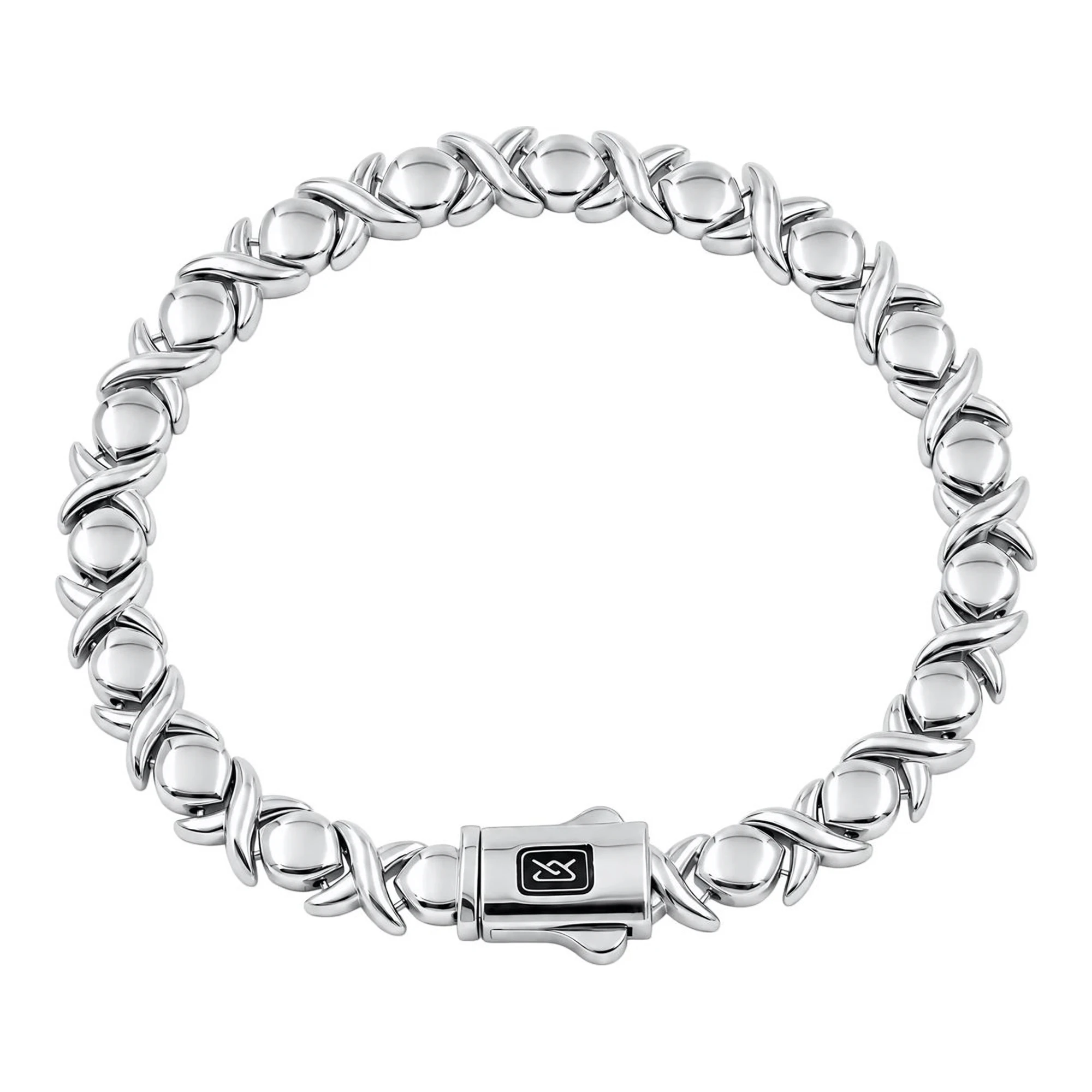 Pulsera tejido espiga de plata .925 de 19 cm y 7 mm con broche a presión - Joyaris joyería fina
