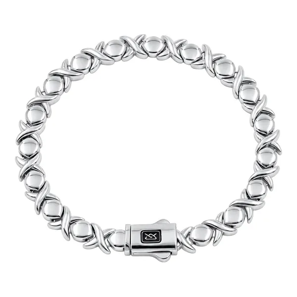 Pulsera tejido espiga de plata .925 de 19 cm y 7 mm con broche a presión - Joyaris joyería fina