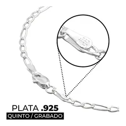 Pulsera Plata 925 Ley Tejido Figaro 3x1 para Mujer - Imagen 4