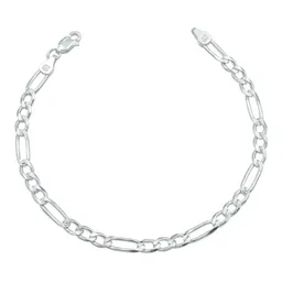 Pulsera Esclava Plata .925 Tejido Figaro 3x1 Diamantada para Hombre - Imagen 1