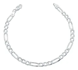 Pulsera Esclava Plata .925 Tejido Figaro 3x1 Diamantada para Hombre - Imagen 1