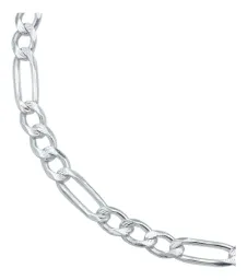Pulsera Esclava Plata .925 Tejido Figaro 3x1 Diamantada para Hombre - Imagen 2
