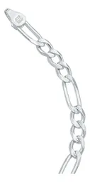 Pulsera Esclava Plata .925 Tejido Figaro 3x1 Diamantada para Hombre - Imagen 4
