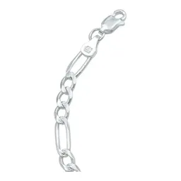 Pulsera Esclava Plata .925 Tejido Figaro 3x1 Diamantada para Hombre - Imagen 5