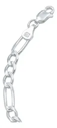 Pulsera Esclava Plata .925 Tejido Figaro 3x1 Diamantada para Hombre - Imagen 5