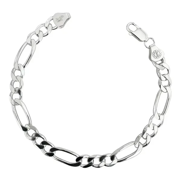 Pulsera Esclava Plata 925 Tejido Figaro 3x1 para Hombre - Imagen 1