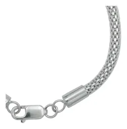 Pulsera Plata 925 Tejido Malla para Hombre 18.5cm - Imagen 3