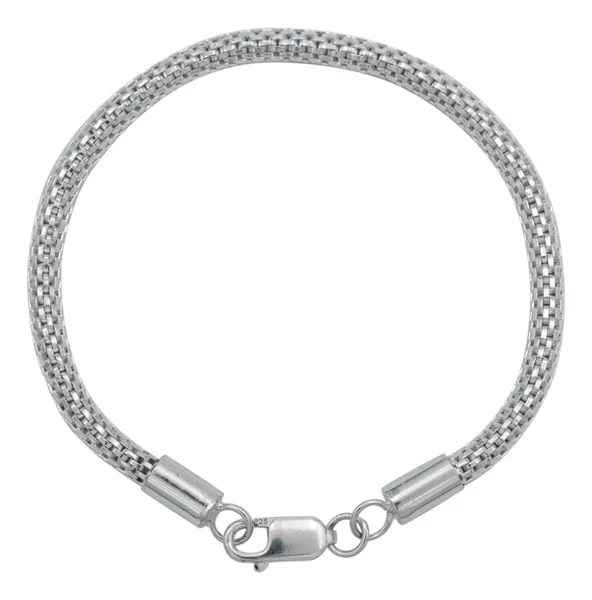 Pulsera de plata .925 plateado tejido malla para hombre — Joyaris