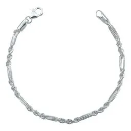 Pulsera Plata 925 Tejido Torsal y Figaro para Hombre - Imagen 1