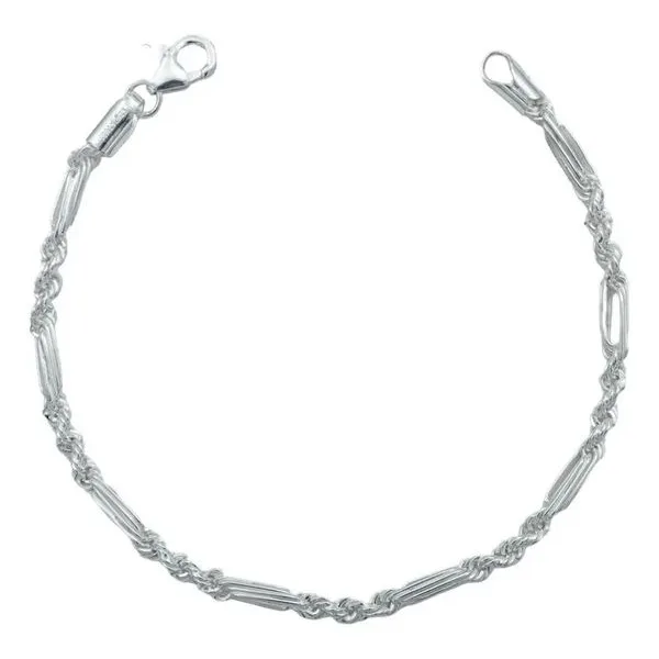 Pulsera Plata 925 Tejido Torsal y Figaro para Hombre - Imagen 1