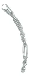 Pulsera Plata 925 Tejido Torsal y Figaro para Hombre - Imagen 2