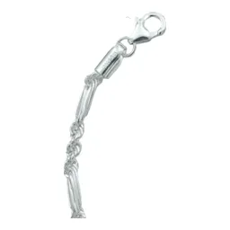 Pulsera Plata 925 Tejido Torsal y Figaro para Hombre - Imagen 3