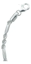 Pulsera Plata 925 Tejido Torsal y Figaro para Hombre - Imagen 3