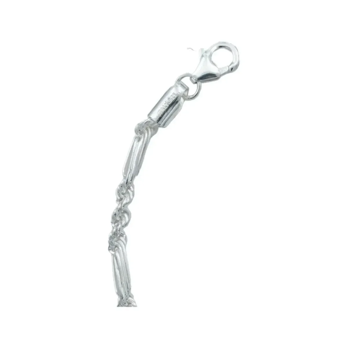 Pulsera Plata 925 Tejido Torsal y Figaro para Hombre - Imagen 3