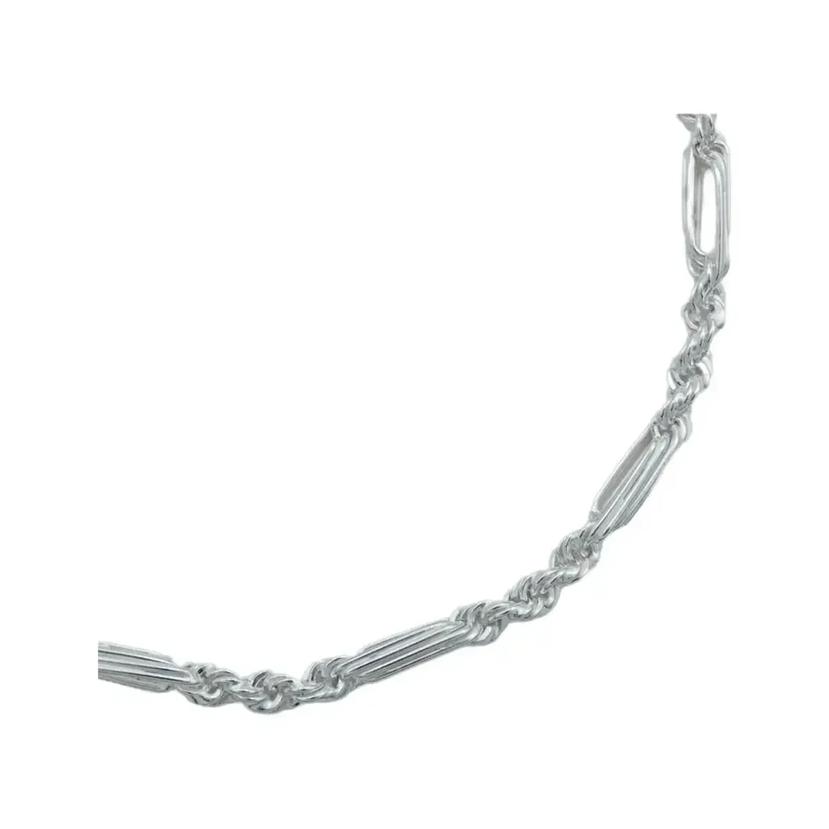 Pulsera Plata 925 Tejido Torsal y Figaro para Hombre - Imagen 4