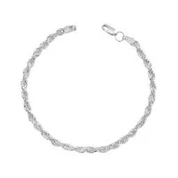 Pulsera Plata 925 Tejido Torzal para Hombre 21cm - Imagen 1