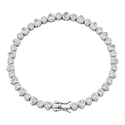 Pulsera Tenis Corazones de Plata .925 Rodizada con Zirconia 18 cm - Imagen 1