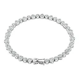 Pulsera Tenis Corazones de Plata .925 Rodizada con Zirconia 18 cm - Imagen 2