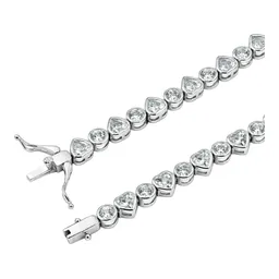 Pulsera Tenis Corazones de Plata .925 Rodizada con Zirconia 18 cm - Imagen 3