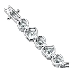 Pulsera Tenis Corazones de Plata .925 Rodizada con Zirconia 18 cm - Imagen 4
