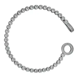 Pulsera Tenis de Plata .925 con Zirconia 3 mm Broche Circular - Imagen 1