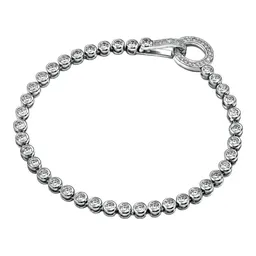 Pulsera Tenis de Plata .925 con Zirconia 3 mm Broche Circular - Imagen 4