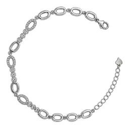 Pulsera Tenis de Plata .925 Ovalada Biselada Ajustable 17 a 20 cm - Imagen 1