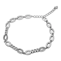 Pulsera Tenis de Plata .925 Ovalada Biselada Ajustable 17 a 20 cm - Imagen 2