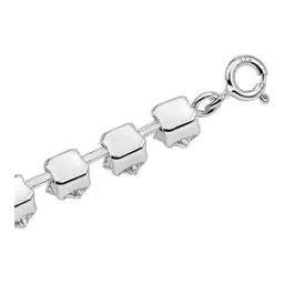 Pulsera Tenis Rombo de Plata .925 con Zirconia Blanca Ajustable 18 cm Blanco - Imagen 4