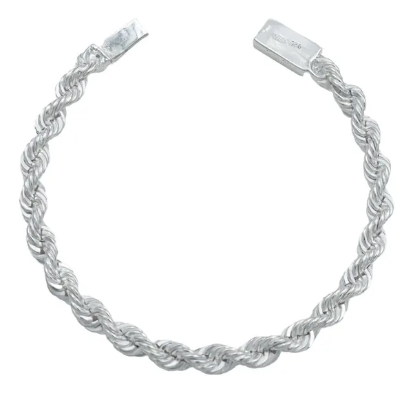 Pulsera de plata .925 plateado torsal broche caja artesanal — Joyaris