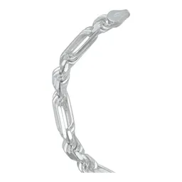 Pulsera Plata 925 Torsal Figaro Gruesa Estilo Italiano para Hombre - Imagen 4