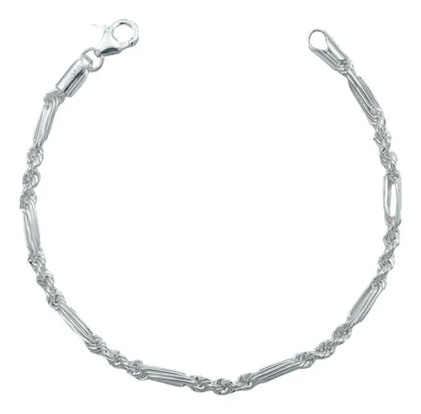 Pulsera Plata 925 Diseño Torsal Figaro para Hombre - Imagen 1