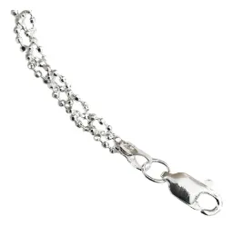 Pulsera Plata 925 Torzal con Bolitas para Mujer 18cm - Imagen 4