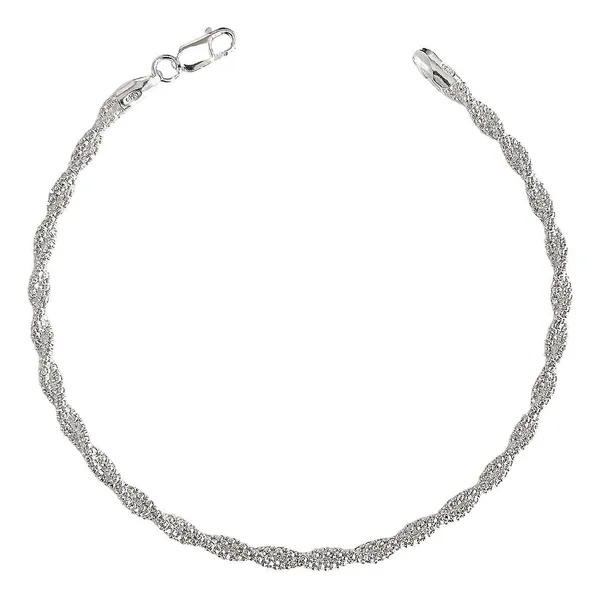 Pulsera Plata 925 Tejido Torzal Espuma Mar Italiana para Mujer - Imagen 1