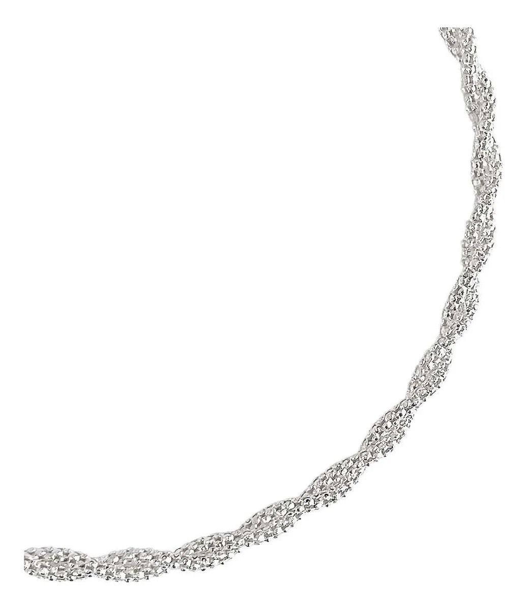Pulsera Plata 925 Tejido Torzal Espuma Mar Italiana para Mujer - Imagen 1
