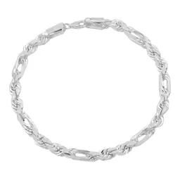 Pulsera Esclava Plata 925 Torzal Figaro para Hombre - Imagen 1
